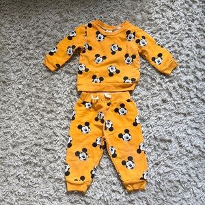 Mickey Mouse Yellow Toddler Sweatshirt and Pants Set
